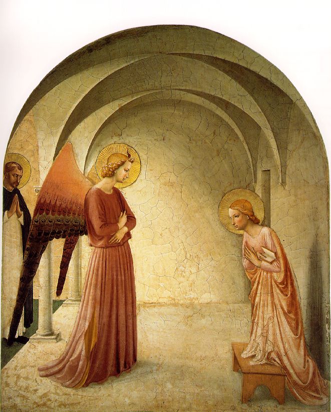 The Annunciation with St Dominic, Fra Angelico (1395 – 1455), Cell No. 3, Fresco Cycle in the Dominican Convent of San Marco, Florence.