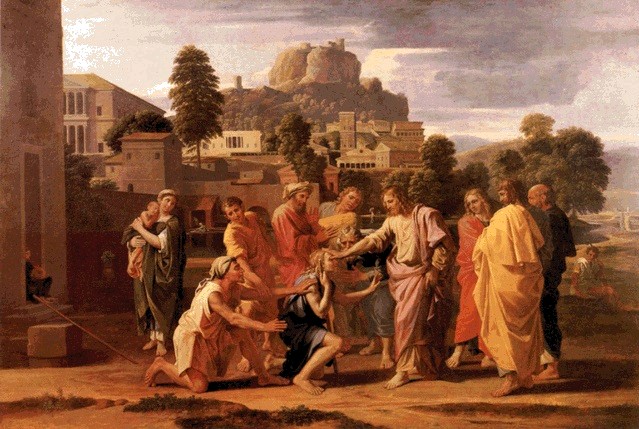 The Healing of the Blind Man of Jericho, Nicholas Poussin, 1650, oil on canvas, Musée du Louvre, Paris.